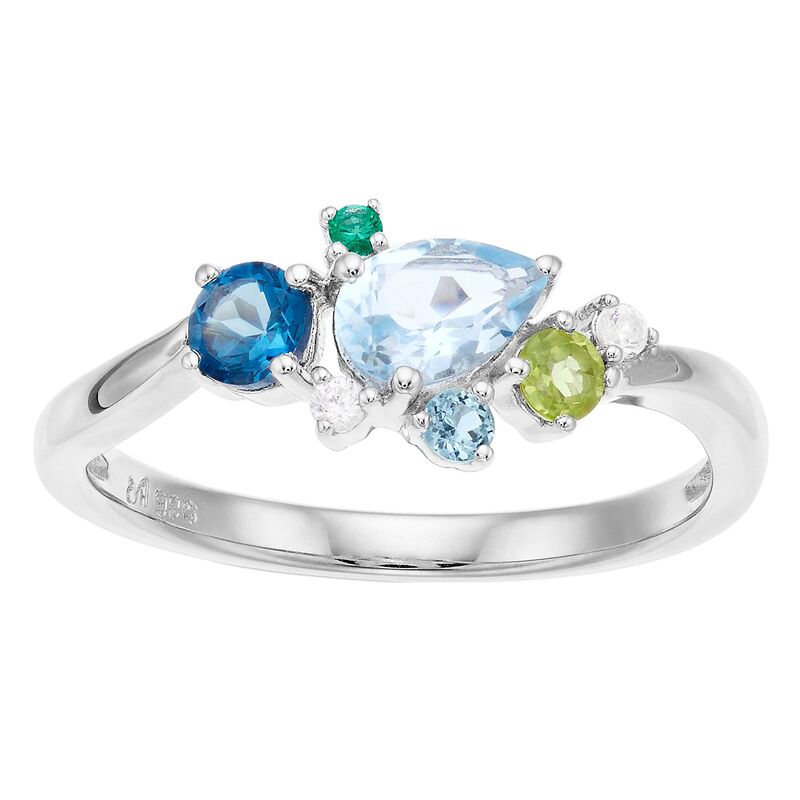 アンブランデッド レディース アクセサリー リング Unbranded Sterling Silver Gemstone Clustering Silvertone シルバー