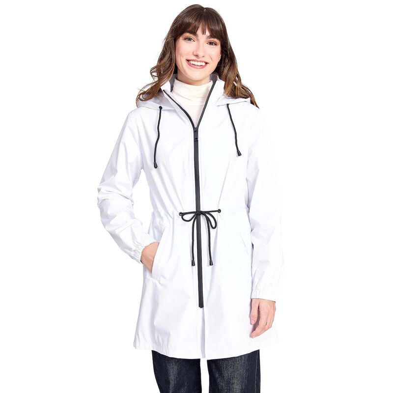 ナインウェスト レディース アウター 上衣・上衣 Women\u0027s Nine West Hooded Lightweight Anorak Rain Jacket White 白いこと レディースファッション-コート・ジャケット
