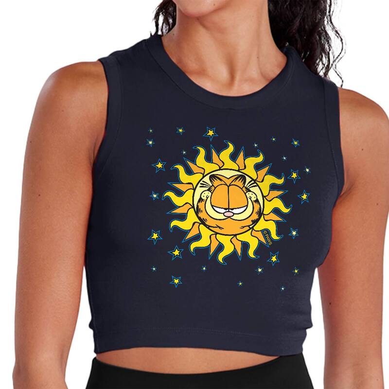 アニメキャラクター レディース トップス Tシャツ クロップド グラフィック Licensed Character Juniors' Garfield Cosmichill Cropped Graphic Tank Blue ブルー