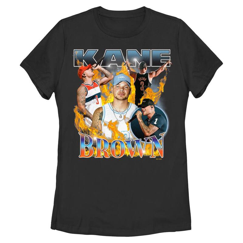 アニメキャラクター レディース トップス Tシャツ グラフィック Licensed Character Juniors' Kane Brown Collage Poster Graphic Tee Black ブラック