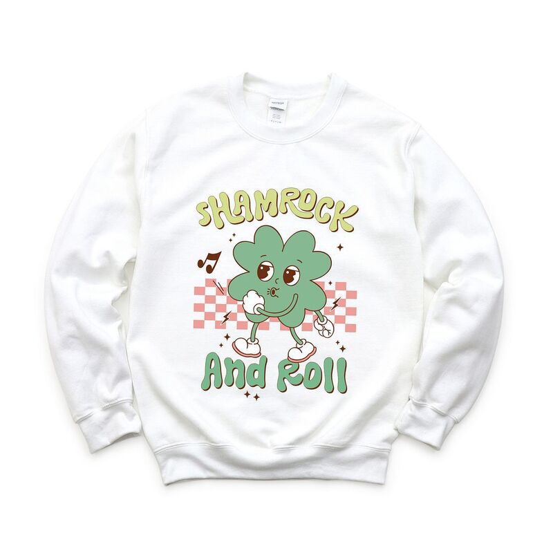 Simply Sage Market レディース トップス Tシャツ スウェット Simply Sage Market Shamrock And Roll Sweatshirt White ホワイト