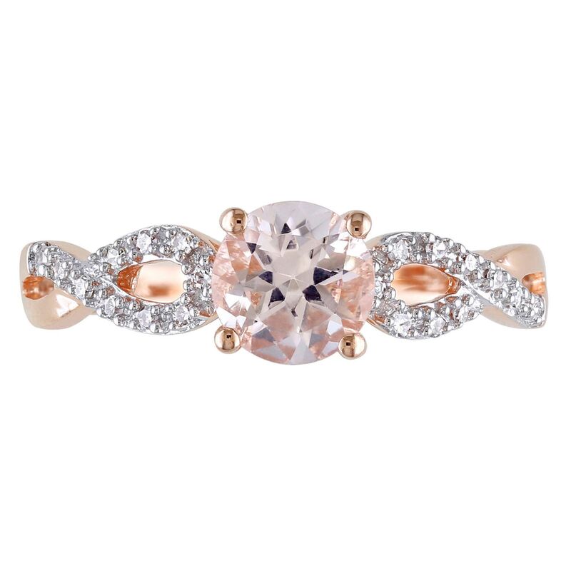 ステラ グレース レディース アクセサリー リング Stella Grace Morganite and 1/10 Carat.W. Diamond Engagement Ring in 10k Rose Pink ピンク