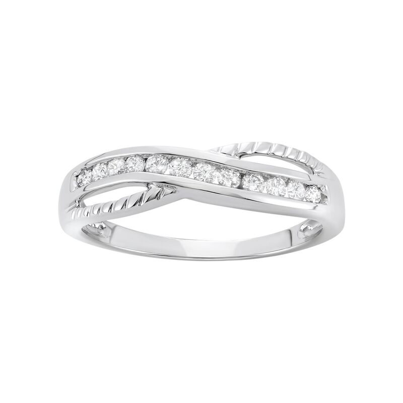 アンブランデッド レディース アクセサリー リング Unbranded 1/4 Carat.W. Diamond 10k White Gold Crisscross Ring White ホワイト