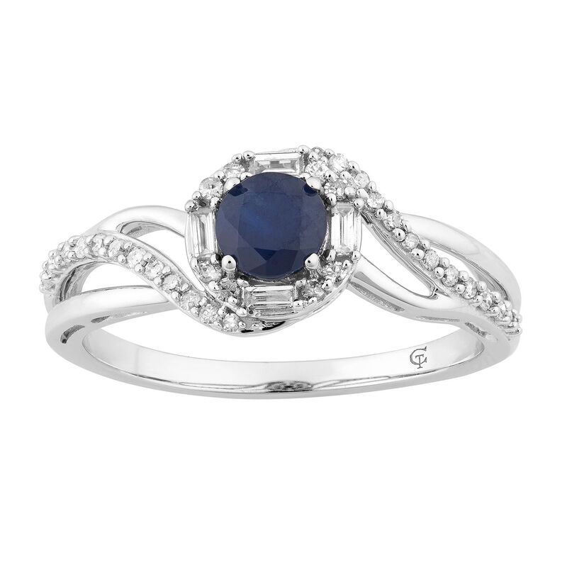 アンブランデッド レディース アクセサリー リング Unbranded 10k White Gold Sapphire & 1/4 Carat.W. Diamond Swirl Ring 10k Whgold ホワイト