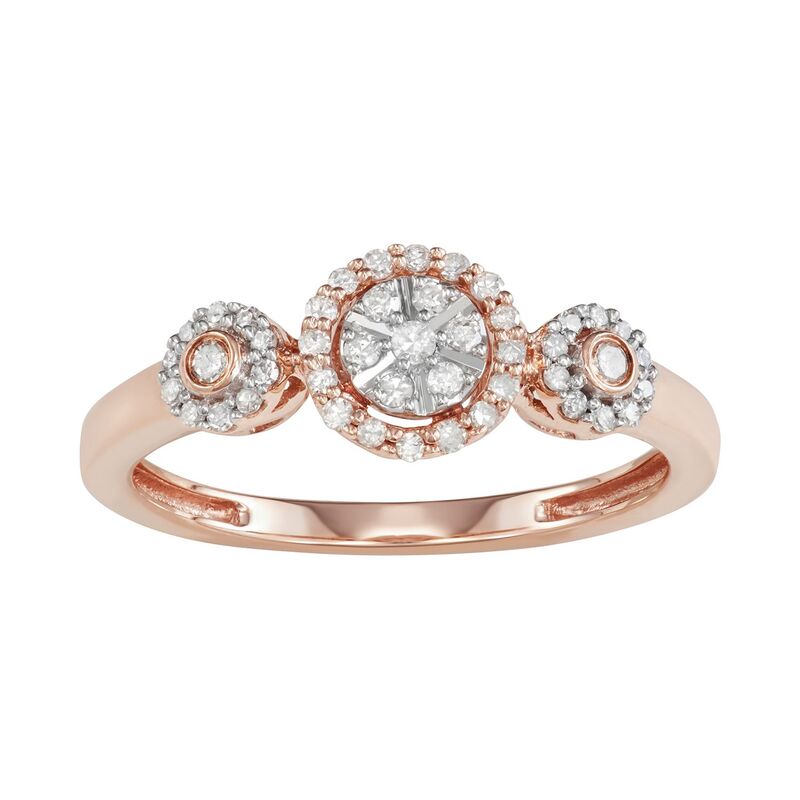 アンブランデッド レディース アクセサリー リング Unbranded 10k Rose Gold 1/4 Carat.W. Diamond Halo Engagement Ring 10k Rose ゴールド