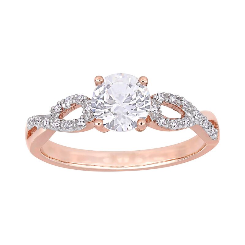 ステラ グレース レディース アクセサリー リング Stella Grace 10K Rose Gold Lab-Created White Sapphire & 1/10 Carat.W. Diamond Infinity Engagement Ring 10k Rose Gold ゴールド|ReVida 店