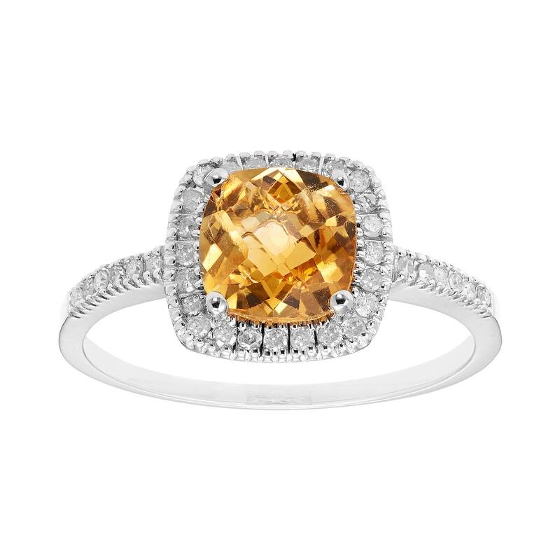 アンブランデッド レディース アクセサリー リング Unbranded Citrine 10K Gold & 1/5 Carat.W. Diamond Frame Ring White ホワイト 211,900円