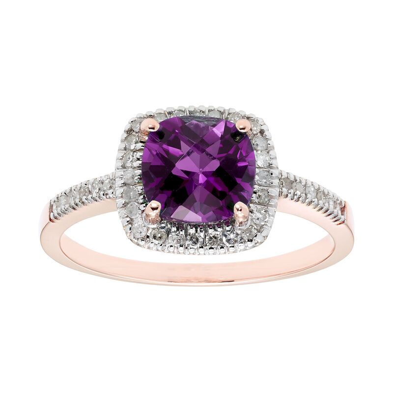 アンブランデッド レディース アクセサリー リング Unbranded 10K Gold & 1/5 Carat.W. Diamond Amethyst Ring Rose ゴールド 211,900円