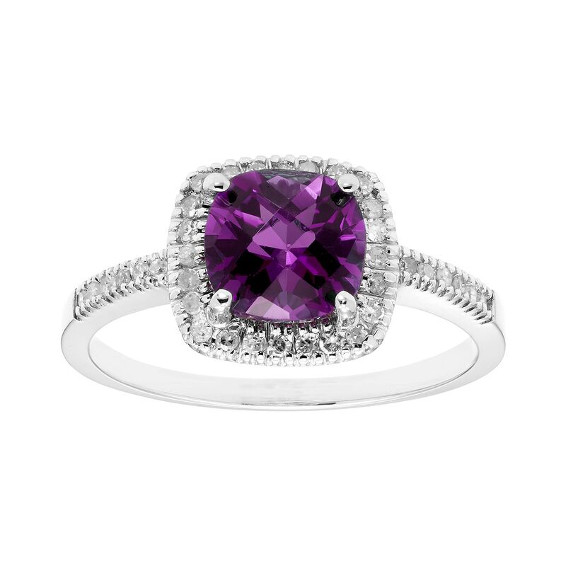アンブランデッド レディース アクセサリー リング Unbranded 10K Gold & 1/5 Carat.W. Diamond Amethyst Ring White ホワイト