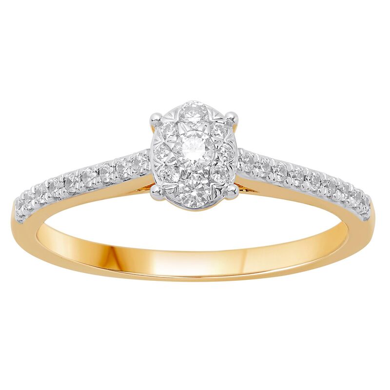 アンブランデッド レディース アクセサリー リング Unbranded 10k Gold 1/4 Carat.W. Diamond Oval Clustering 10k Gold ゴールド