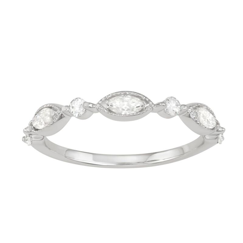 チャールズ アンド コルバード レディース アクセサリー リング Charles & Colvard 14k White Gold 1/3 Carat.W. Lab-Created Moissanite Marquise Ring 14k White Gold ホワイト