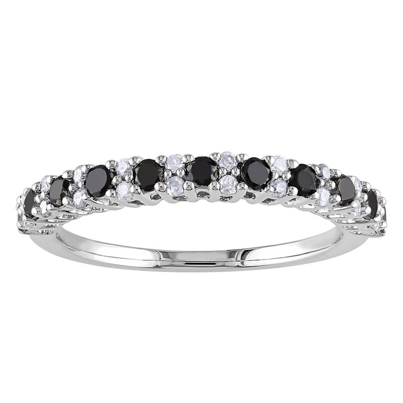 ステラ グレース レディース アクセサリー リング Stella Grace Sterling Silver 1/2 Carat.W. Black & White Diamond Anniversary Band Sterling ホワイト｜ReVida 店