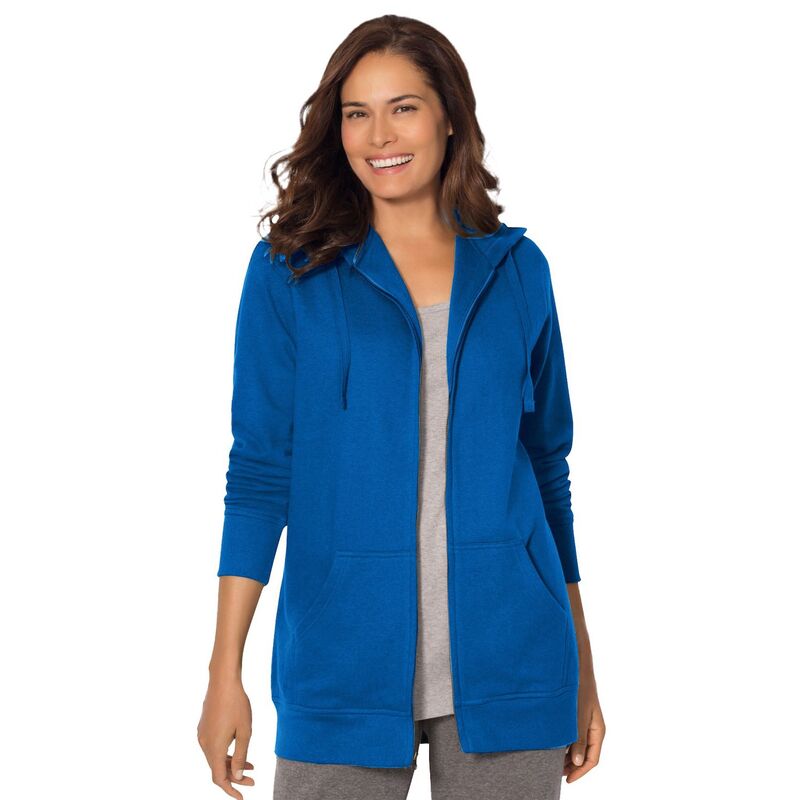 ウーマン ウィズイン レディース トップス Tシャツ プラスサイズ フリース パーカー Woman Within Women's Plusize Better Fleece Zip-Front Hoodie Bright Cobalt コバルト