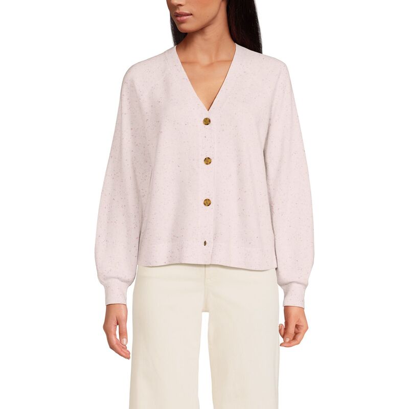 ランズエンド レディース アウター ニット・セーター カーディガン Women's Lands' End Cashmere Cardigan Ivory Confetti アイボリー