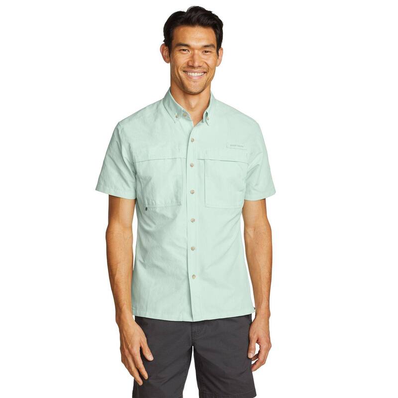 エディー バウアー メンズ トップス Tシャツ Men's Eddie Bauer Short Sleeve Rainieripstop Shirt Lt Celadon