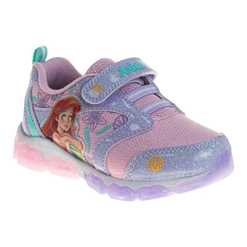 【送料無料】 ライセンス キャラクター レディース スニーカー シューズ Disney's The Little Mermaid Toddler Girls' Hook and Loop Light-Up Fashion Sneakers Pink画像