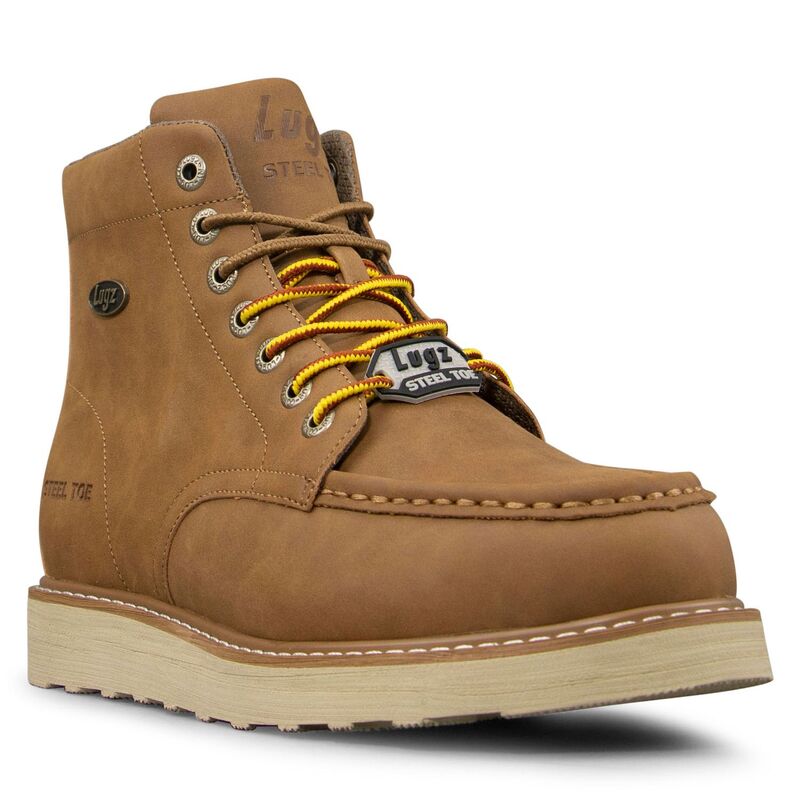 ラグズ メンズ シューズ ブーツ・レインブーツ Tシャツ Lugz Monterey Steel Toe Wide Men Walking Boots Dark Cashew Cream クリーム