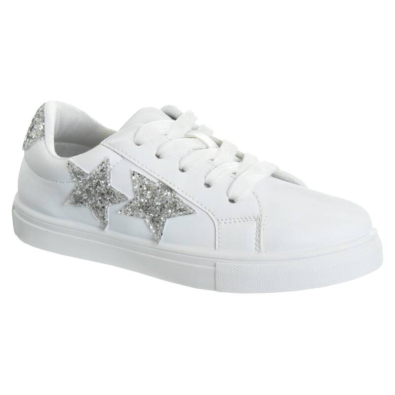 ケンジーガール レディース シューズ スニーカー レース Kensie Girlace-Up Glittery Stars Little Kid Girls' Sneakers White ホワイト｜ReVida 店 9,605円