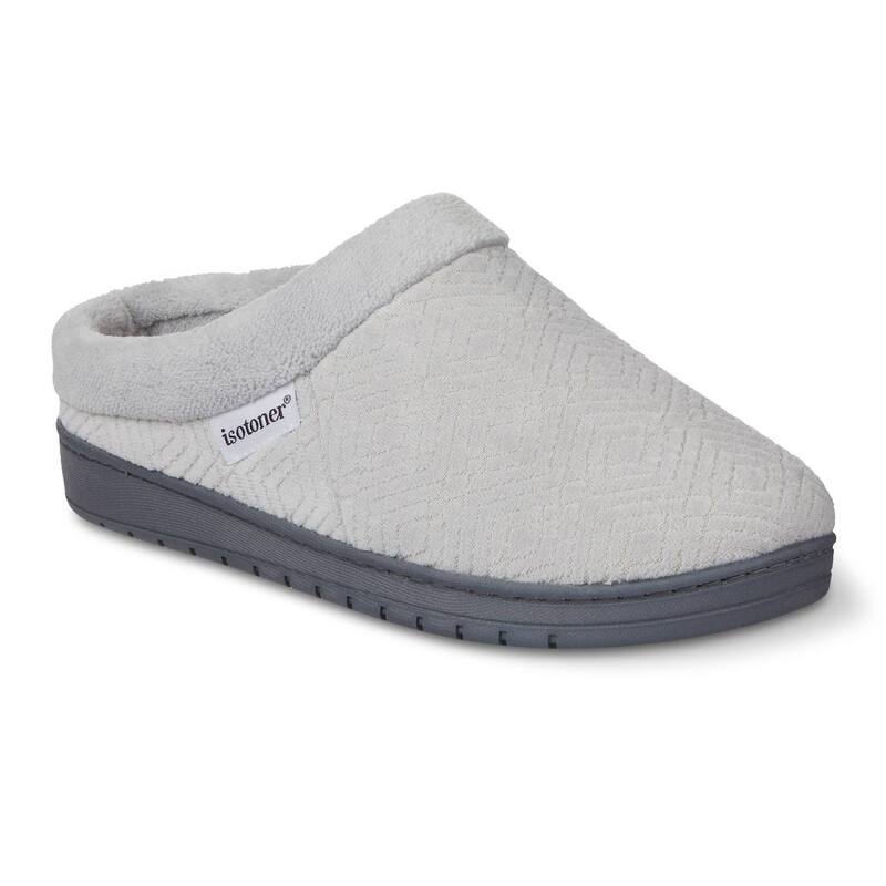 アイソトナー レディース シューズ サンダル パイル isotoner Gemma Sculpted Microterry Hoodback Women'slippers Light Gray グレー