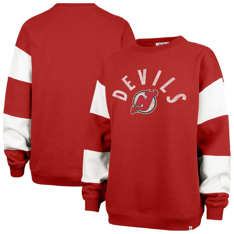 フォーティセブンブランド レディース トップス Tシャツ スウェット ジャージー 47 Brand Women's '47 Red New Jersey Devils Eephus Barred Pullover Sweatshirt Nhl Red レッド