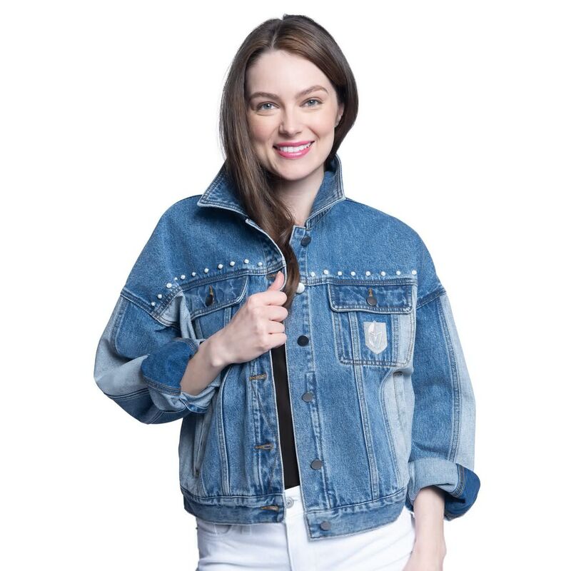 【送料無料】 カール バンクス レディース ジャケット・ブルゾン アウター Women's G-III Sports by Carl Banks Vegas Golden Knights Buzzer Beater Button-Up Denim Jacket Lvk Light画像