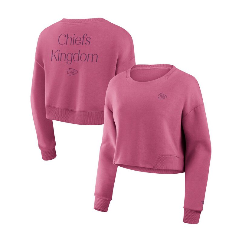 ファナティクス レディース トップス Tシャツ スウェット クロップド Women's Fanatics Pinkansas City Chiefstudio Cropped Pullover Sweatshirt Chf Pink ピンク