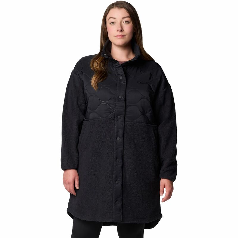 コロンビア レディース アウター ジャケット・ブルゾン プラスサイズ フリース Plusize Columbia Cloud Point Long Fleece Jacket Black ブラック