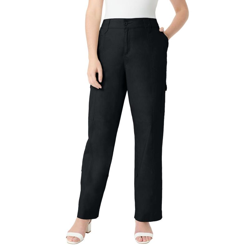 ロアマンズ レディース ボトムス カジュアルパンツ カーゴパンツ プラスサイズ Roaman's Women's Plusize Convertible Cargo Pants Black ブラック