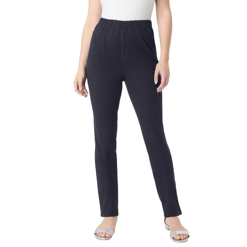 ロアマンズ レディース ボトムス カジュアルパンツ プラスサイズ ニット Roaman's Women's Plusize Knit Jean Jegging Dark Wash