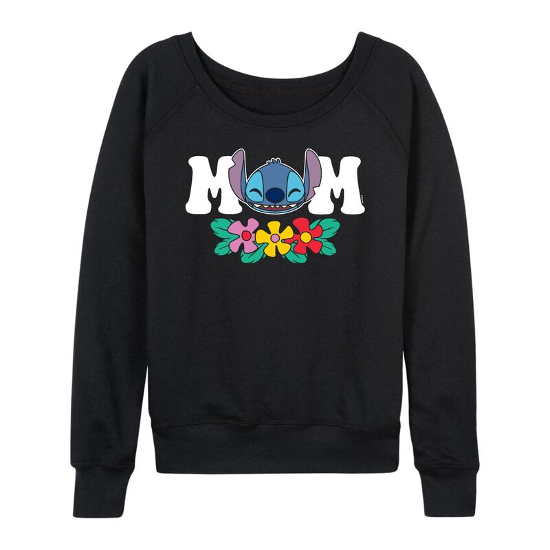 ディズニー レディース トップス Tシャツ パイル Disney's Lilo & Stitch Women's Mom French Terry Long Sleeve Tee Black ブラック 10,514円