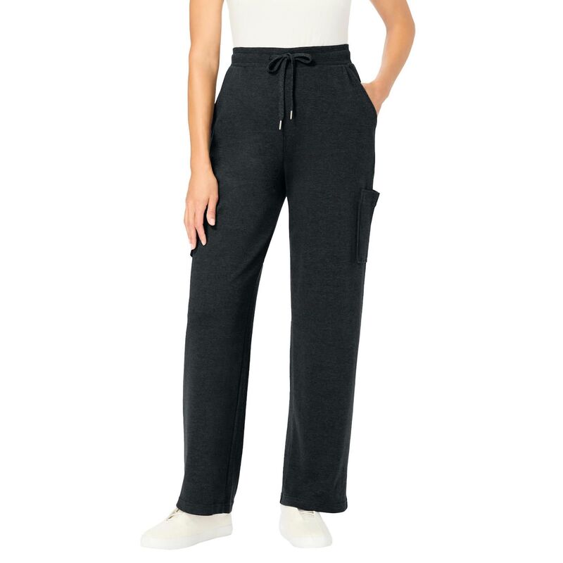 ウーマン ウィズイン レディース ボトムス カジュアルパンツ カーゴパンツ プラスサイズ トール ニット Woman Within Women's Plusize Tall Knit Cargo Pant Heather Charcoal チャコール