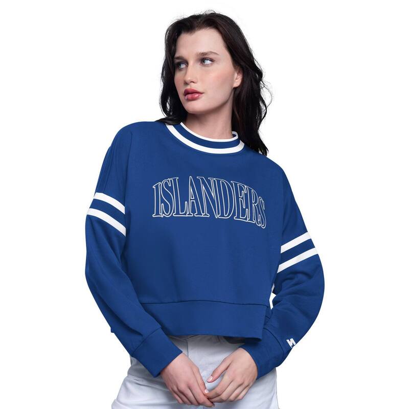 スターター レディース トップス Tシャツ スウェット クロップド Women'sStarteroyal New York Islanders Power Play Cropped Pullover Sweatshirt Isl Blue ブルー 17,235円