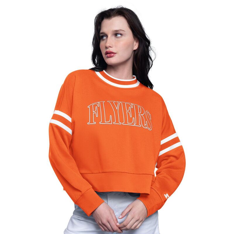 スターター レディース トップス Tシャツ スウェット クロップド Women'sStarter Orange Philadelphia Flyers Power Play Cropped Pullover Sweatshirt Fly Orange オレンジ