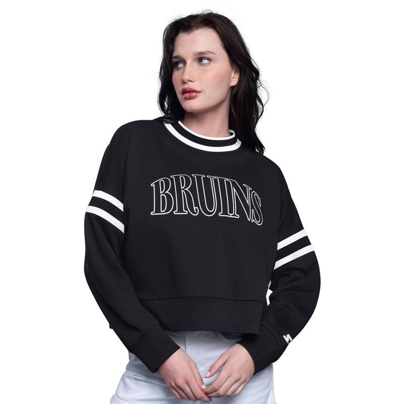 スターター レディース トップス Tシャツ スウェット クロップド Women'sStarter Black Boston Bruins Power Play Cropped Pullover Sweatshirt Bsblack ブラック