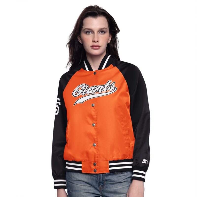 スターター レディース アウター ジャケット・ブルゾン Women'starter Orange/Black San Francisco Giants Home Run Full-Snap Varsity Jacket Gnt Orange オレンジ
