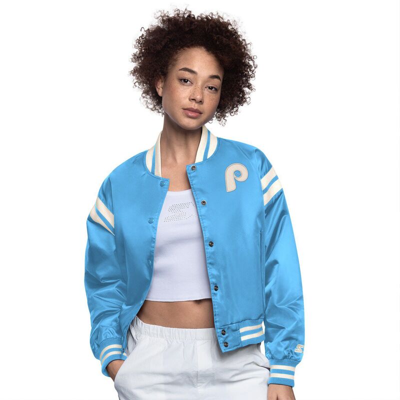 スターター レディース アウター ジャケット・ブルゾン Women'sStarteroyal Philadelphia Phillies Full Count Full-Snap Varsity Jacket Phl Blue ブルー