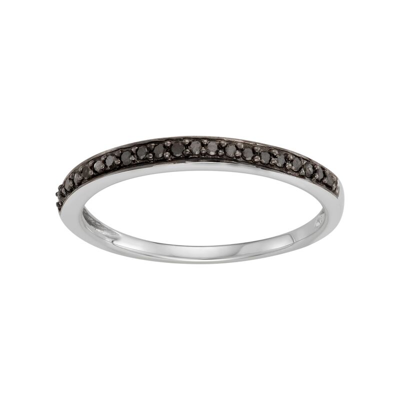 アンブランデッド レディース アクセサリー リング Unbranded 14k White Gold 1/10 Carat.W. Black Diamond Stack Ring 14k Whgold ホワイト