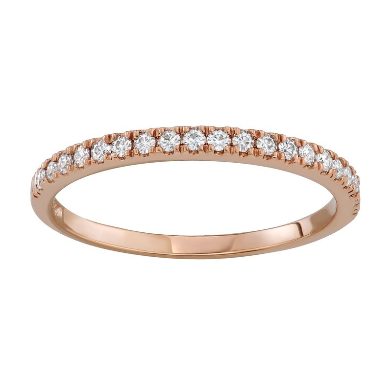 チャールズ アンド コルバード レディース アクセサリー リング Charles & Colvard 14k Gold 1/4 Carat.W. Lab-Created Moissanite Wedding Band Rose ゴールド