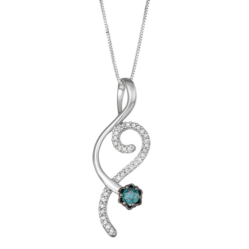 アンブランデッド レディース アクセサリー ネックレス・チョーカー・ペンダントトップ レース Unbranded Sterling Silver 1/3 Carat.W. Diamond Treble Clef Pendant Necklace Sterling シルバー
