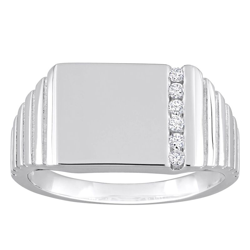 ステラ グレース メンズ アクセサリー リング Men'stella Grace Sterling Silver 1/10 Carat.W. Diamond Fashion Ring Sterling シルバー