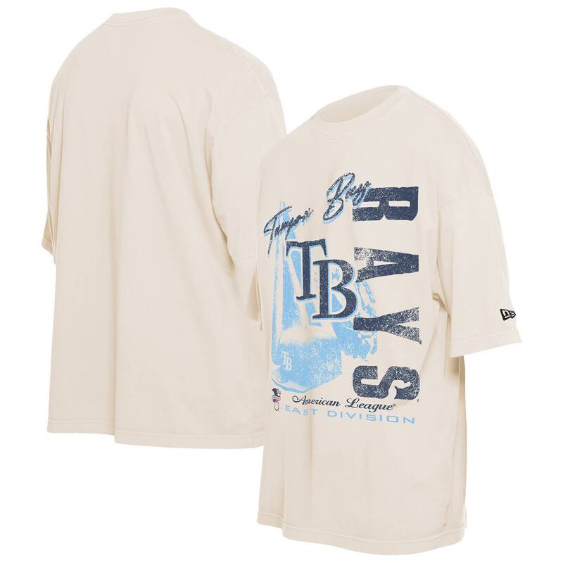 ニューエラ メンズ トップス Tシャツ Men's New Era Cream Tampa Bay Rays Cooperstown Collection Oversized Throwback Distressed T-Shirt Ray Beige ベージュ 8,495円