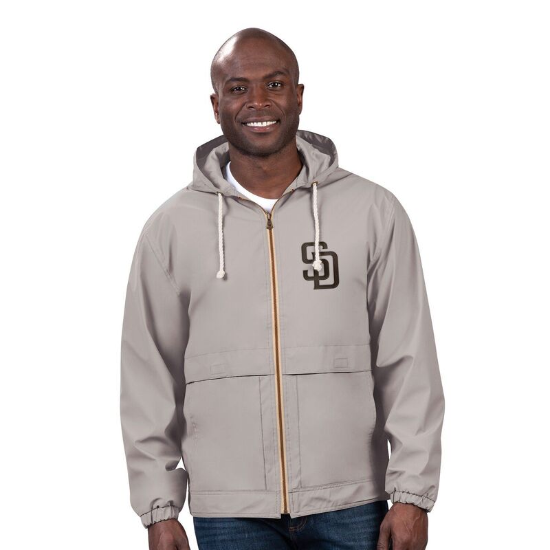 カール バンクス メンズ アウター ジャケット・ブルゾン Men G-III Sports by Carl Banks Gray San Diego Padres Full-Zip Rain Jacket Pad Grey グレー