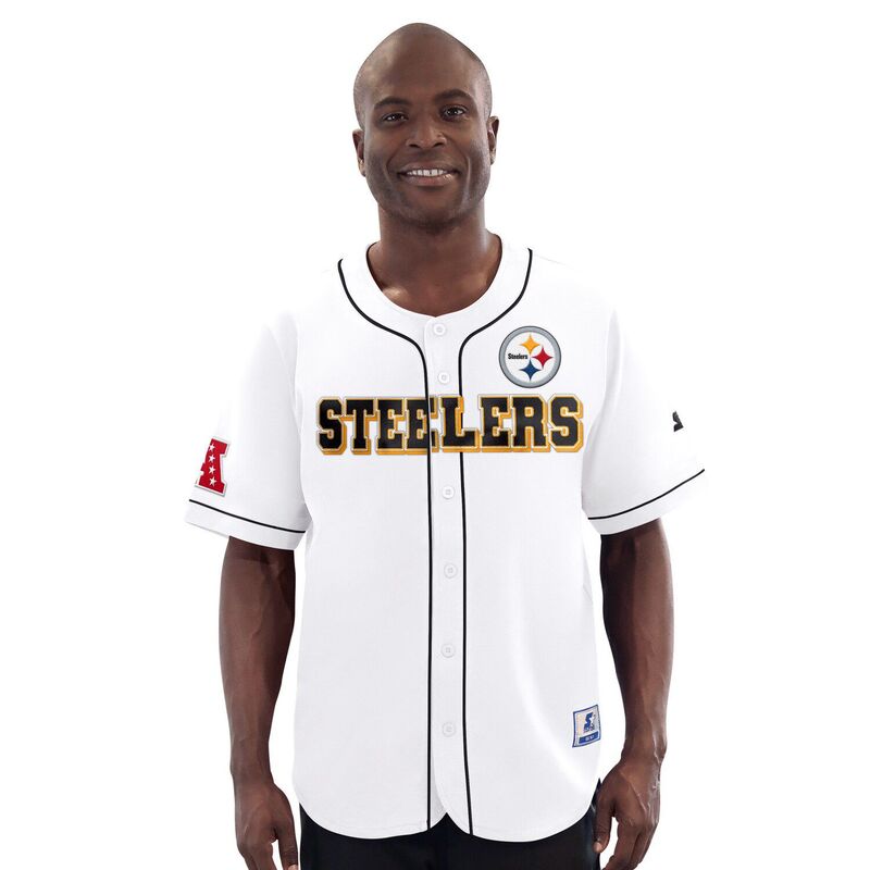 スターター メンズ トップス Tシャツ ジャージー Men'sStarter White Pittsburgh Steelers Relay Full-Button Baseball Jersey Stl White ホワイト