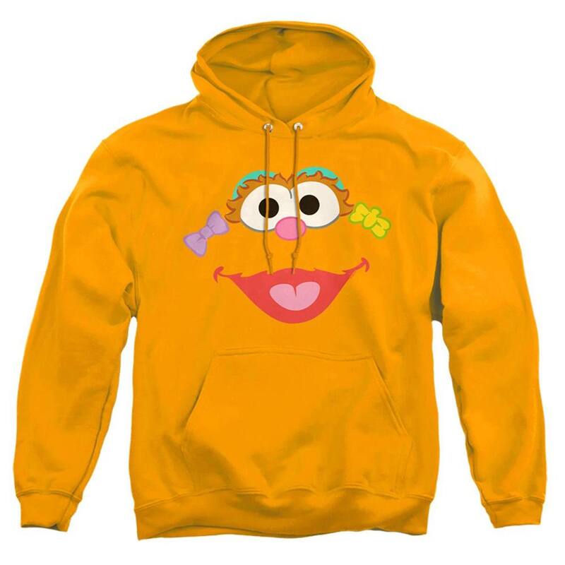 アニメキャラクター メンズ トップス Tシャツ パーカー Licensed Character Sesame Street Zoe Face Adult Pull Over Hoodie Gold ゴールド|ReVida 店