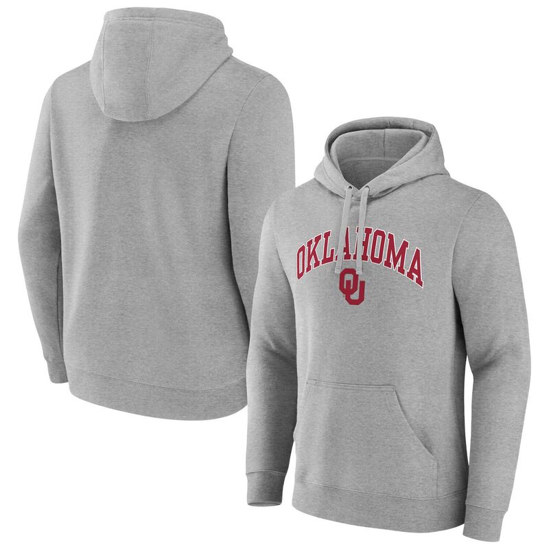 ファナティクス メンズ トップス Tシャツ ロゴ フリース パーカー Men's Fanatics Gray Oklahoma Sooners Arched Logo Fleece Pullover Hoodie Okl Grey グレー