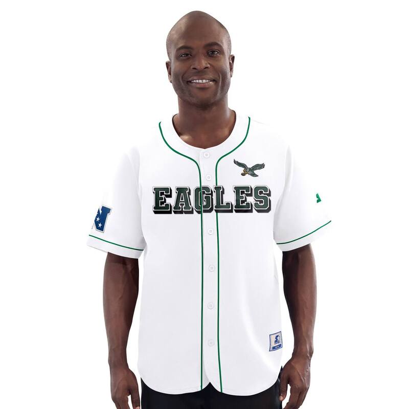 スターター メンズ トップス Tシャツ ヴィンテージャージー Men'sStarter White Philadelphia Eagles Relay Vintage Full-Button Baseball Jersey Eag White ホワイト