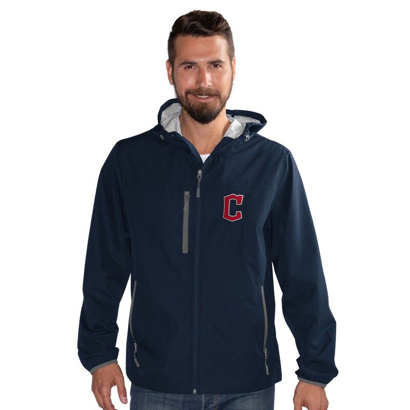 カール バンクス メンズ アウター ジャケット・ブルゾン Men'sG-III Sports by Carl Banks Navy Cleveland Guardians Double Play Hooded Lightweight Full-Zip Jacket Grd Navy ネイビー|ReVida 店