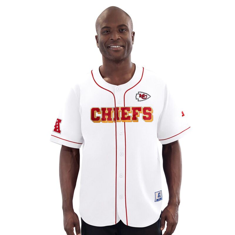 スターター メンズ トップス Tシャツ ジャージー Men'sStarter White Kansas City Chiefs Relay Full-Button Baseball Jersey Chf White ホワイト