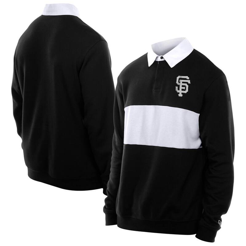 ニューエラ メンズ トップス Tシャツ ポロシャツ カラーブロック Men New Era Black San Francisco Giants Throwback Prep Colorblock Rugby Polo Gnt Black ブラック