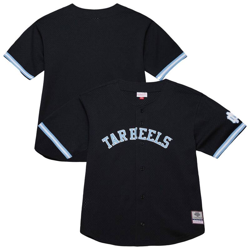 ミッチェル&ネス メンズ トップス Tシャツ ジャージー ヒール Men's Mitchell & Ness Black North Carolina Tar Heels On The Clock Full-Button Fashion Jersey Unc Black ブラック